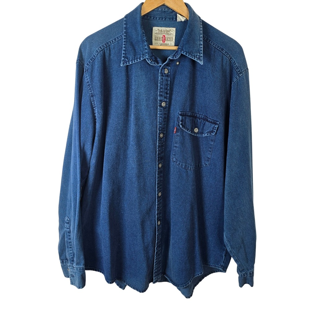 Levi's Red Tab Mens‎ XL Denim Shirt Long Sleeve Button Up Jeanswear Casual